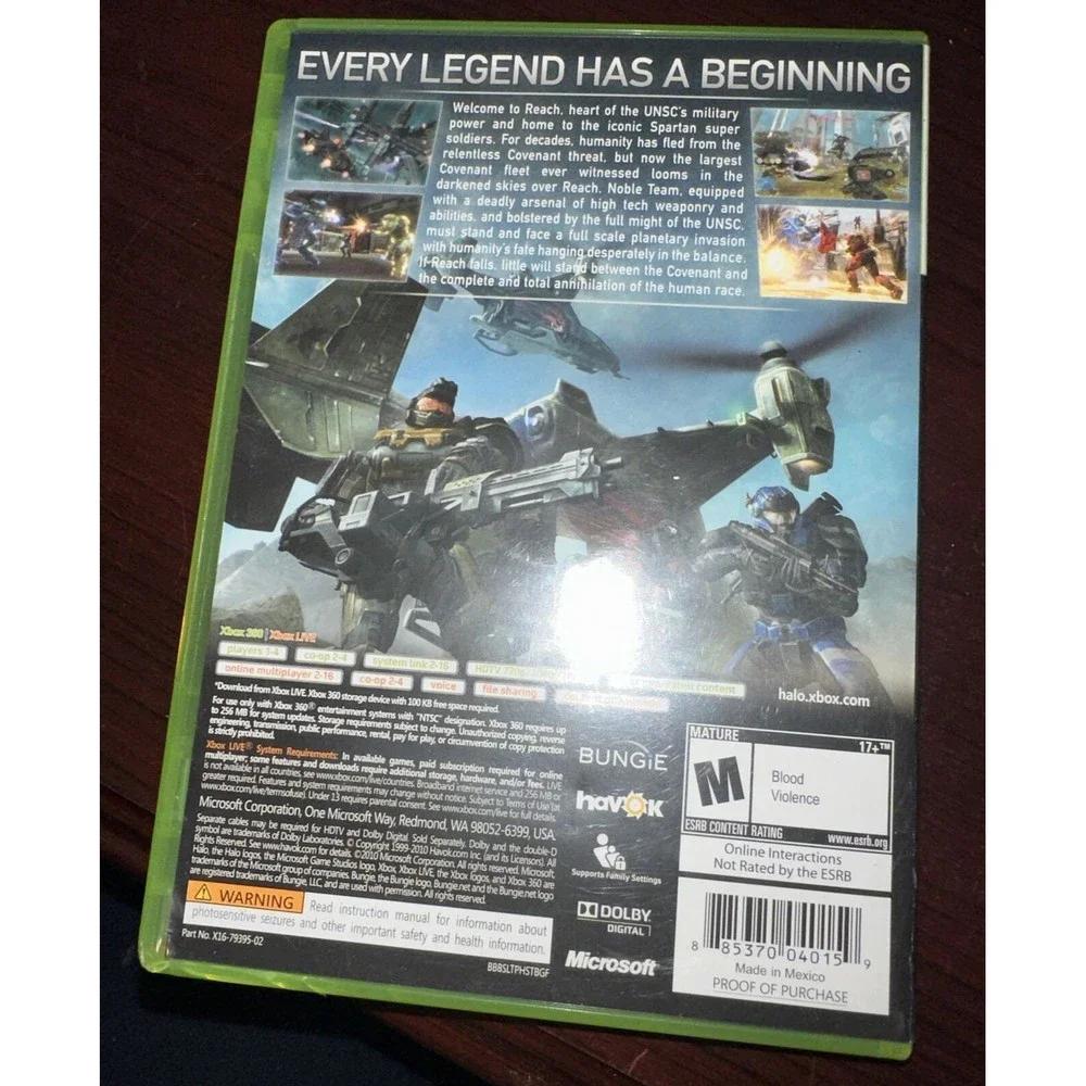 Halo: Reach (Xbox 360, 2010) with Booklet, Original Case and Disc